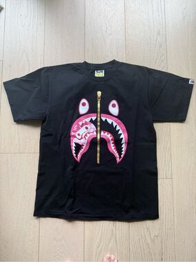 BAPE ABC Gold Zip Shark Tee